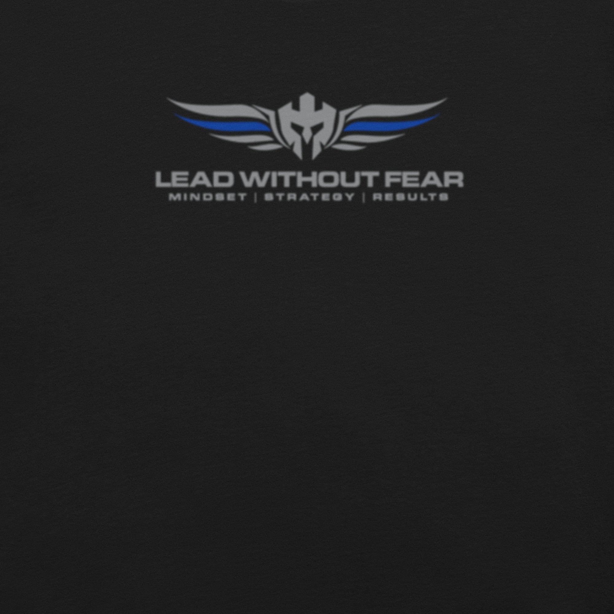 lead without fear thin blue line tee, flat close view, 100% combed ring-spun cotton