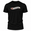 A black short-sleeve crewneck t-shirt featuring a 'NBOUND HOT' graphic across the chest, logo with a flame motif and an eagle head on the right side.