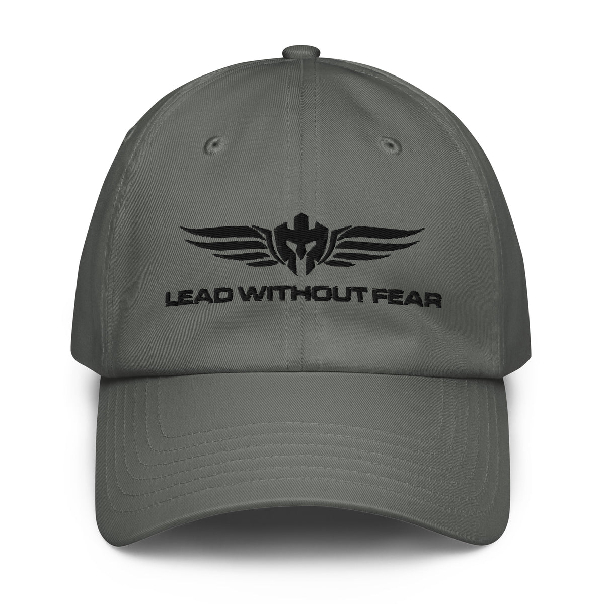 Grey Under Armour Hat with Lead Without Fear logo embroidered on front.