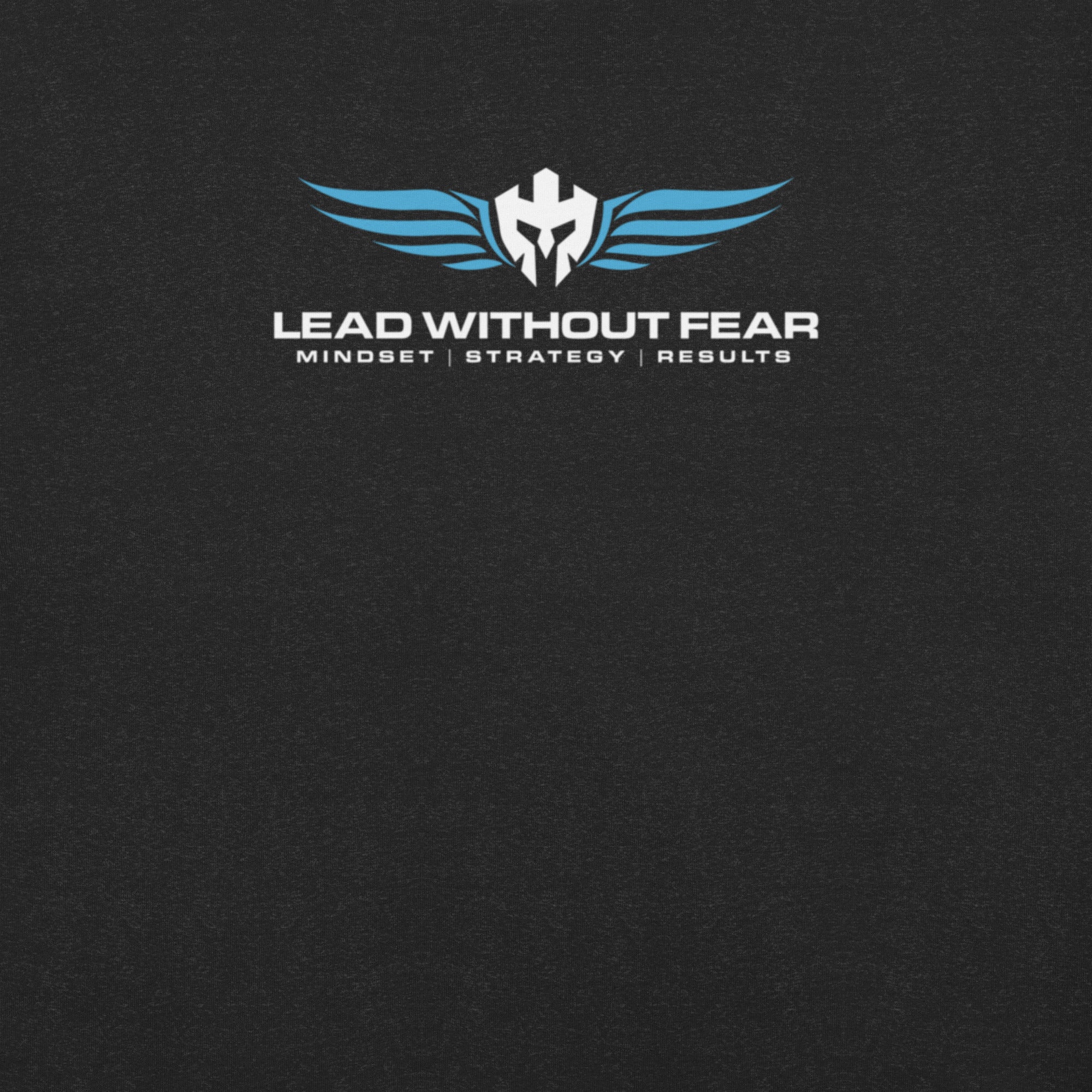 Product lead without fear og tee solid black, front view, 100% combed ring spun cotton fabric