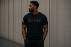 Veteran We Carry Each Other military tee Front view with Model.