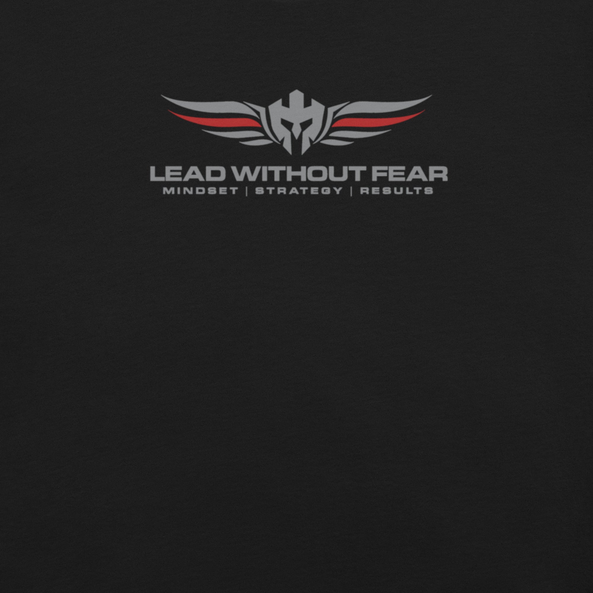lead without fear thin red line tee, back view, 100% combed ring-spun cotton